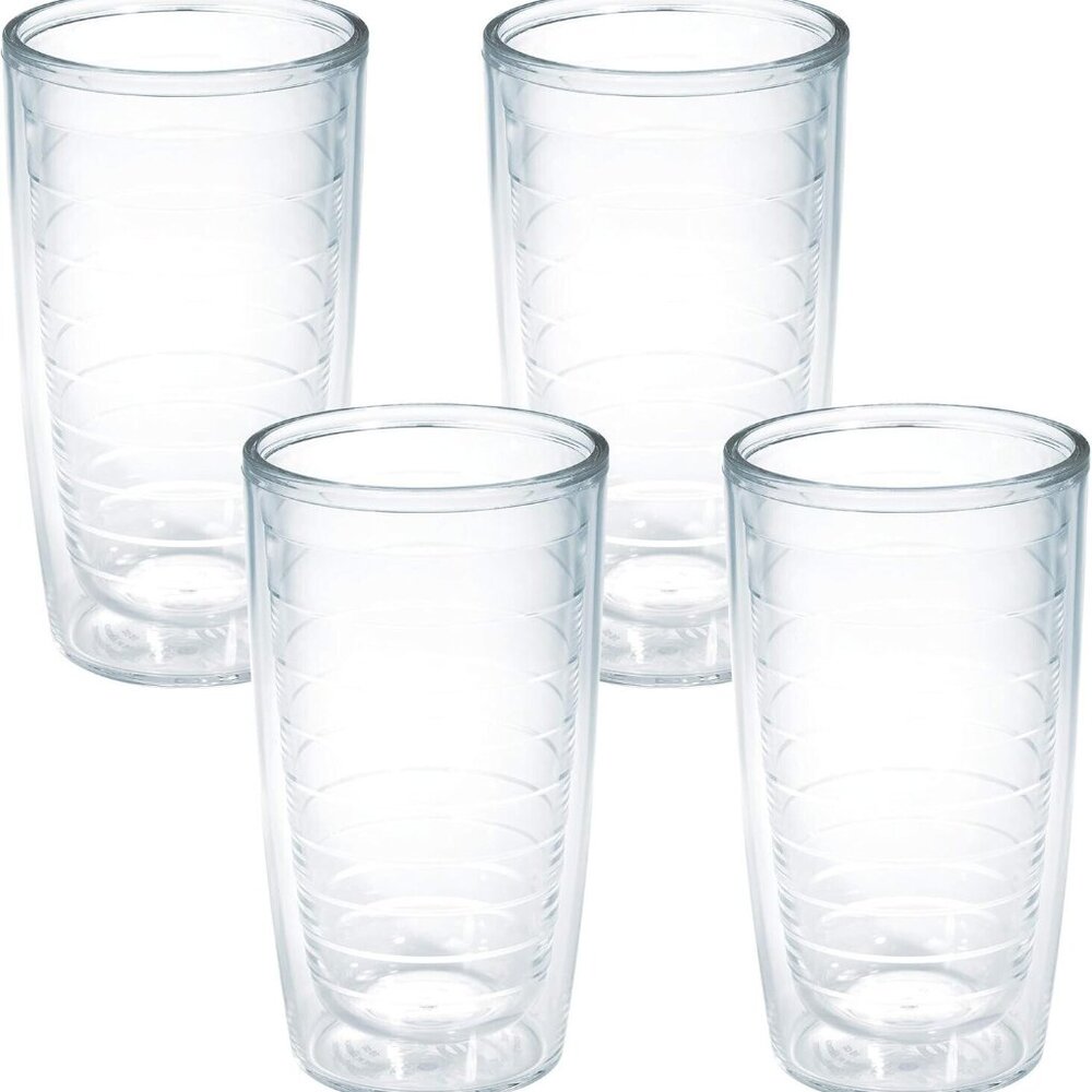 Tervis Clear & Colorful Insulated Tumbler, 16oz - 4 Pack - Boxed, Clear - New